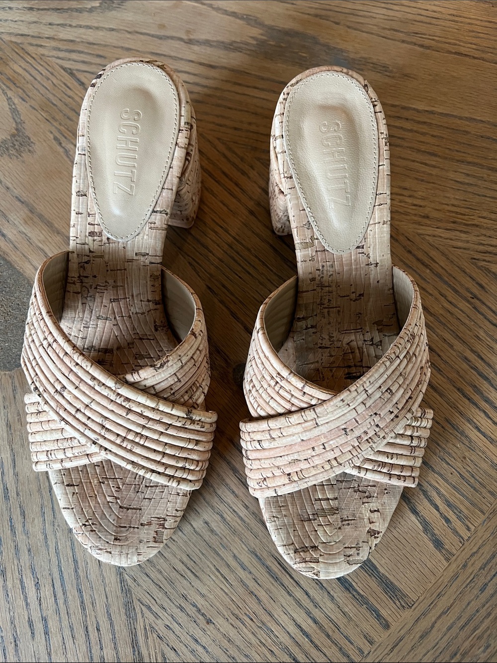 Schutz Latifah Mules Beach Resort Tan Sandals 8.5 - Picture 3 of 6